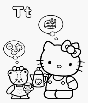 coloriage hello kitty et son ourson